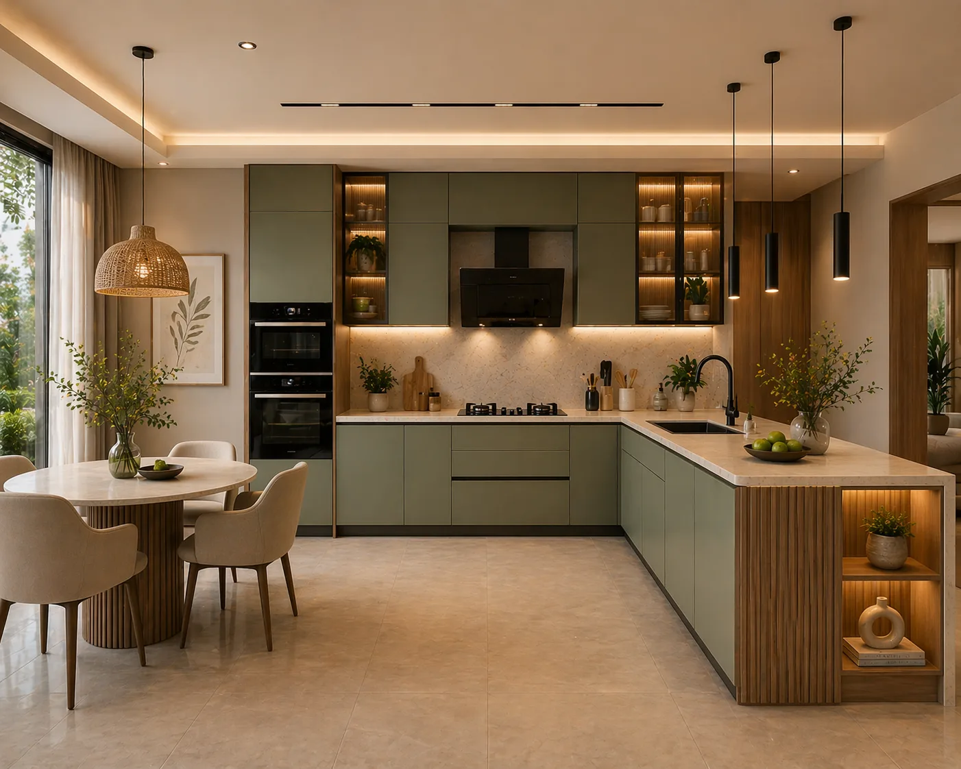 Family kitchen concept built for entertaining, Jagatpura, Jaipur