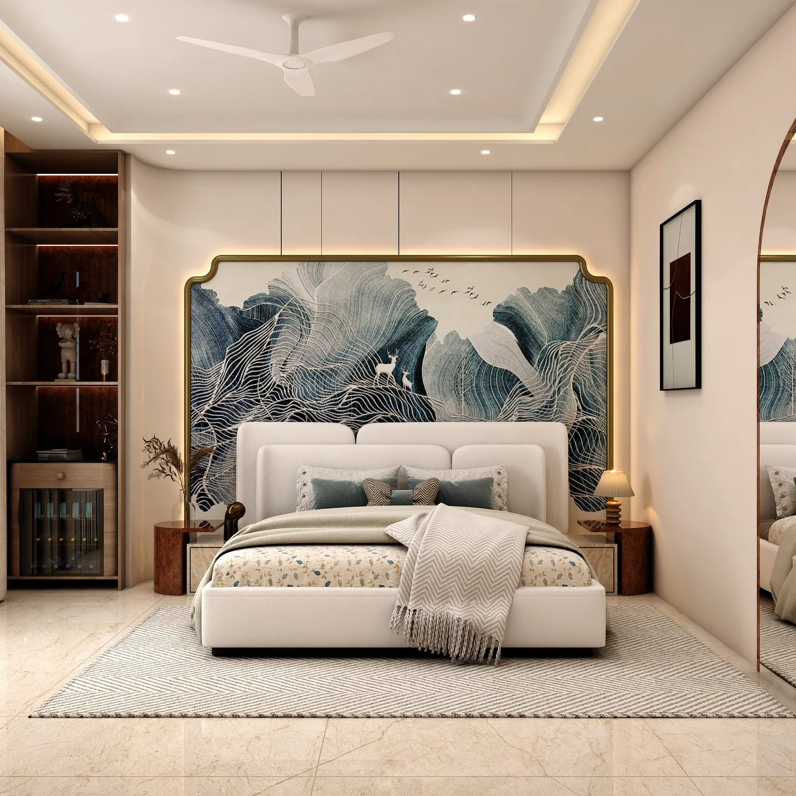 Master bedroom designed by Luxora, Jaipur